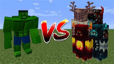 Hulk Vs All Wardens In Minecraft Youtube