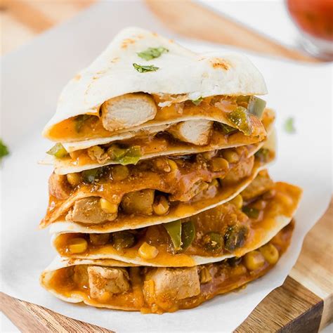Flour tortillas, cheddar cheese, juice, paprika, chicken tenderloins and 9 more. This is the Best Chicken Quesadilla Recipe EVER! It's a unique, quick, easy, delicious dinner ...