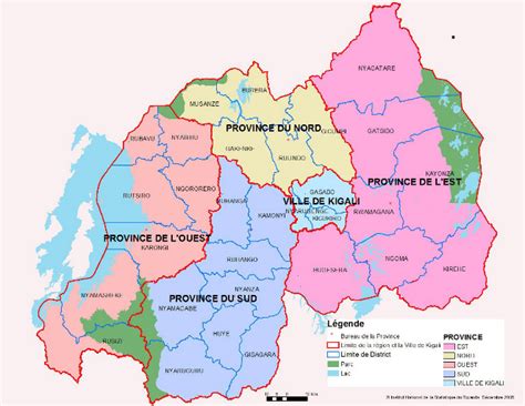 Map Of Rwanda Showing Districts
