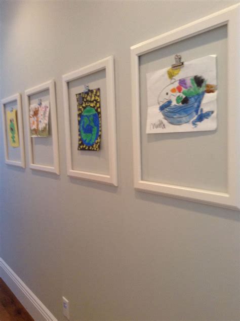 Frames With Clips To Display Childrens Art Work Love This Idea