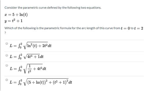 Solved Consider The Parametric Curve Defined By The Chegg Com