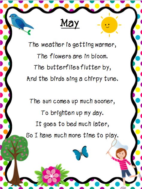 May Poem May Poems Kids Poems English Poems For Kids