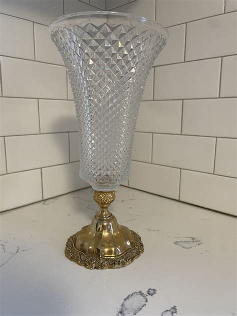 Crystal Diamond Cut Glass Vase Etsy