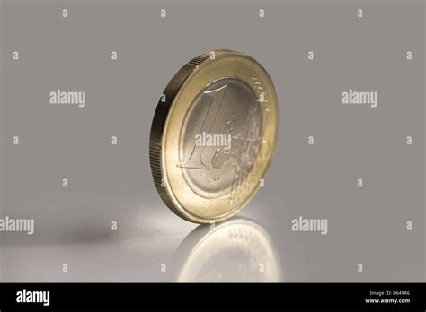 Macro Shot Of Noble Shining One Euro Coin Stock Photo Alamy