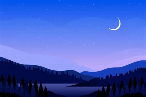 Night Sky Wallpaper Desktop Wallpaper Art Anime Scenery Wallpaper