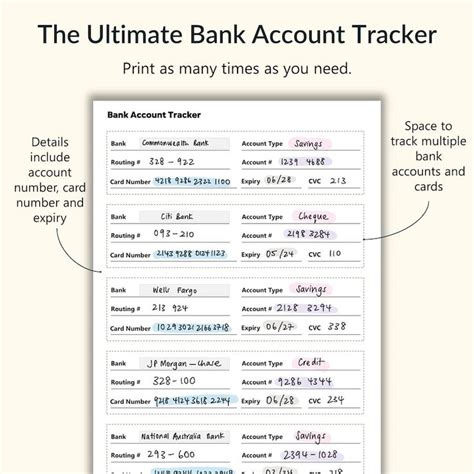 The Ultimate Bank Account Tracker Is Shown In This Screenshote Which