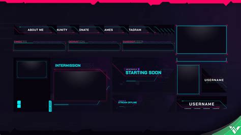 Cyberpunk Stream Package Animated Twitch Overlays Visuals By Impulse