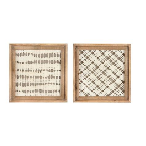 3r Studios Handmade Paper Wall Art With Square Wood Frame Set Of 2