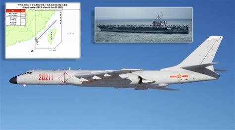 Eight Chinese H 6k Bombers Flew Inside Taiwans Adiz As Us Aircraft
