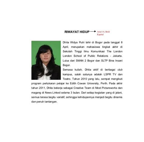 Contoh Narasi Biodata Mahasiswa Imagesee