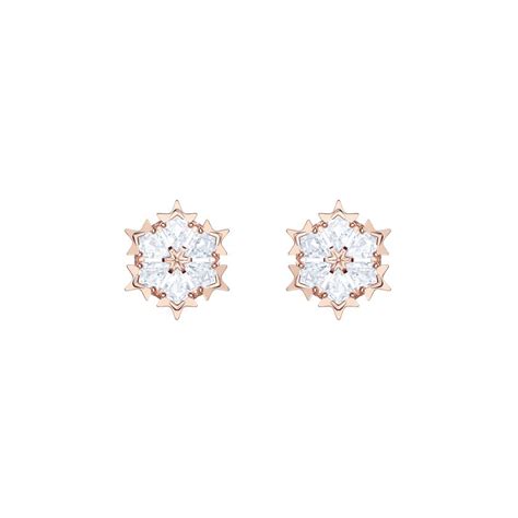 Buy Swarovski Magic Pierced Earrings White Rose Gold Plating