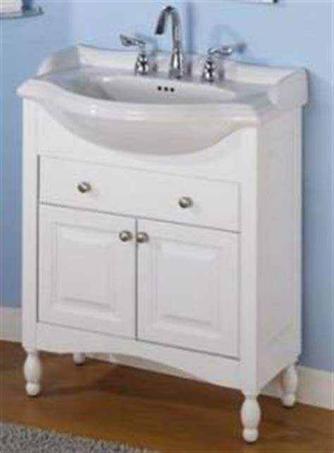 These vanities often appear as narrow cabinets and often utilize a bib sink. Amazon.com: Windsor 26" Narrow Depth Bathroom Vanity Base ...