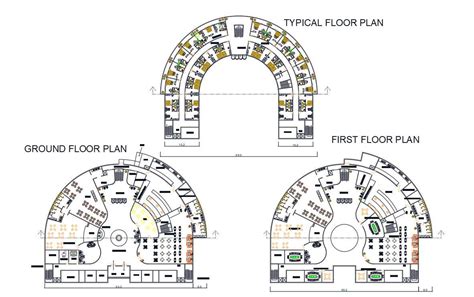 5 Star Hotel Floor Plan With Furniture Layout Design DWG File Cadbull