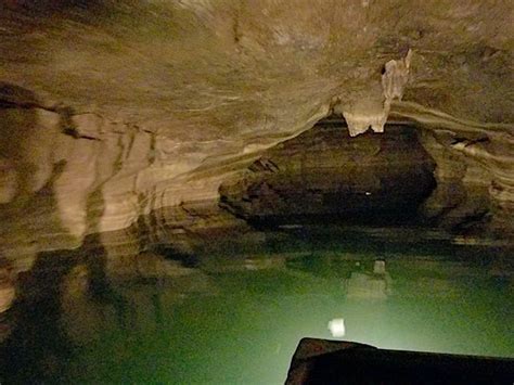 Underground Indiana Riding On A Boat Through Bluespring Caverns