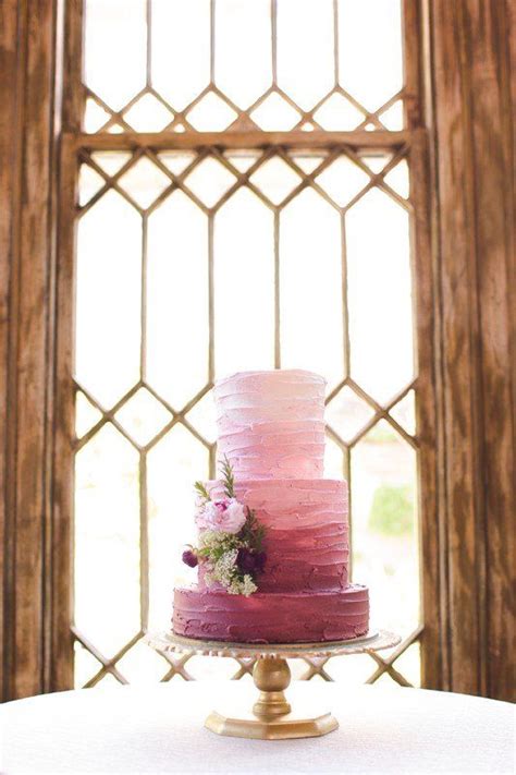 Pink Weddingcake Idea Three Tier Ombré Weddingcake With