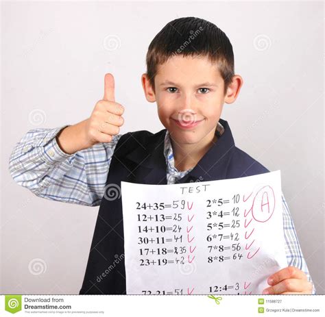 Student with A grade stock image. Image of young, math - 11588727