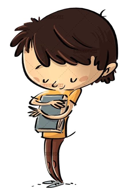 Niño Abrazando Un Libro Con Amor Dibustock Dibujos E Ilustraciones