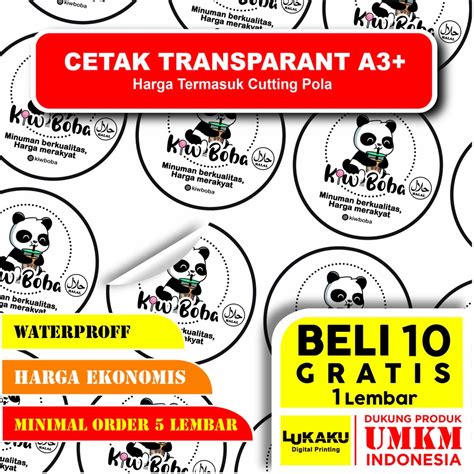Jual Cetak Sticker Transparant Cutting Sticker Kemasan Sticker Makanan Dan Minuman Indonesia