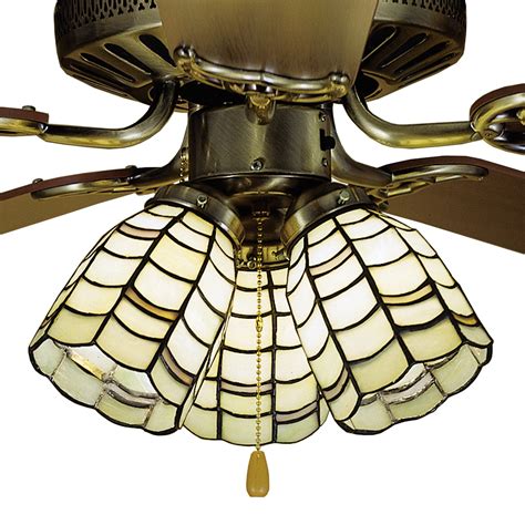 Ceiling fans are an evil necessity. Meyda 27479 Tiffany Sea Scallop Fan Light Shade