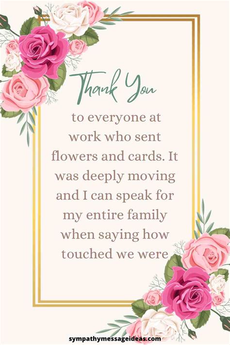 Sympathy Thank You Notes To Coworkers 42 Examples Sympathy Message