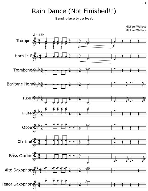 Rain Dance Not Finished Sheet Music For Trumpet Horn In D Trombone Baritone Horn Tuba