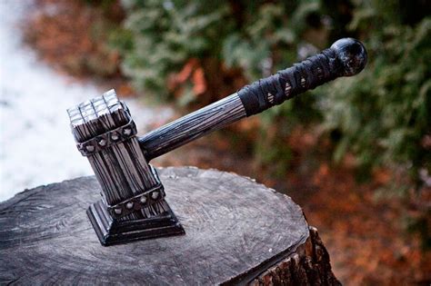 Thor Hammer Fantasy Larp Hammer Woodwork Engraved Viking Etsy
