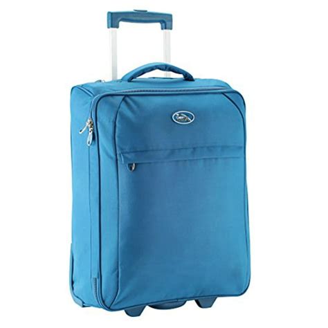 cabin max palma lightweight trolley cabin luggage suitcase 55 x 40 x 20 blue