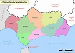 Mapa comunidad de Andalucía