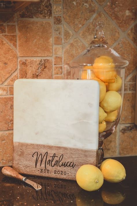 Marblewood Cutting Board Personalized Cheese Etsy