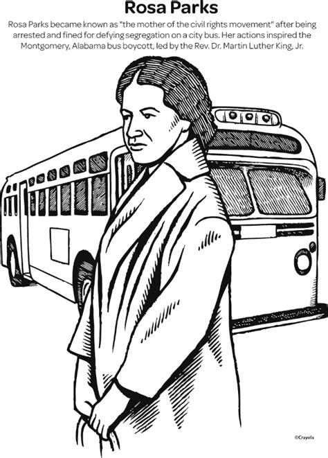 Crayola Canada Rosa Parks Colouring Page
