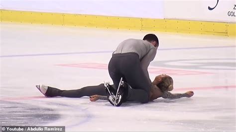 Figure Skater Crashes Head First Into Ice After A Faulty Lift Still