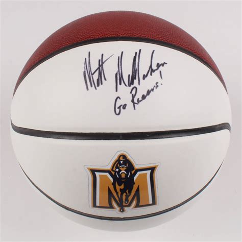 Matt Mcmahon Signed Murray State Racers Logo Basketball Inscribed Go
