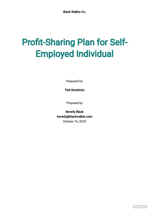 Free Profit Sharing Plan Template In Microsoft Word Doc