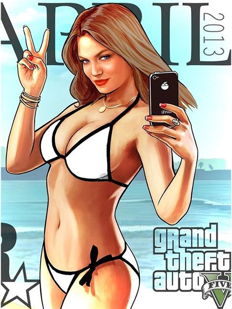 Grand Theft Auto V Girl Bikini Beach Poster Art Print By Lisahubbr