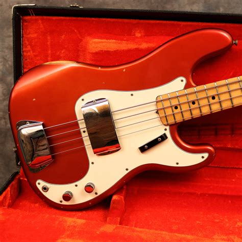 1972 Fender Precision Bass Candy Apple Red Andy Baxter Bass And Guitars