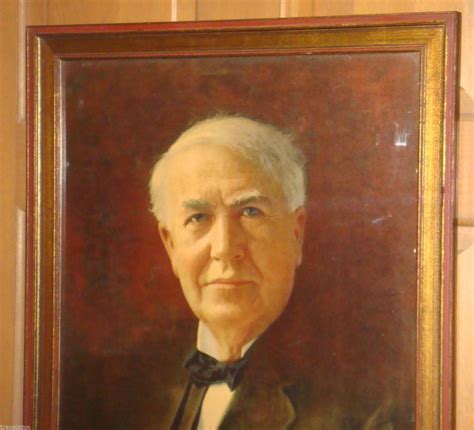 Large 27 Antique Thomas Edison Portrait In Original Frame Inventor