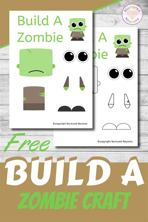 Build A Zombie Craft (Preschool Halloween Printable) - Nurtured Neurons