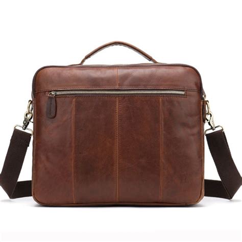 Westals Genuine Leather 14 Inch Office Laptop Messenger Bags For Men