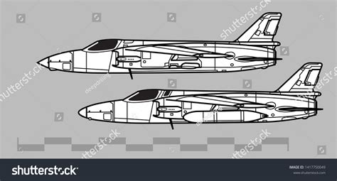 Folland Gnat Outline Vector Drawing Stock Vector Royalty Free