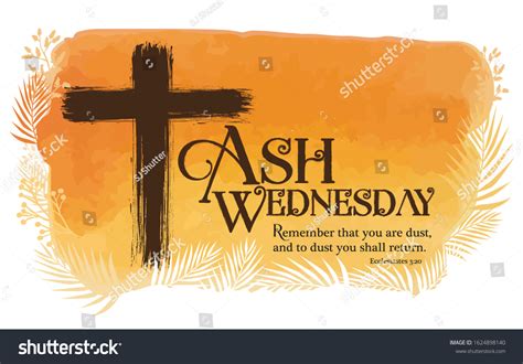 Ash Wednesday Poster Vector Illustration Stock Vector Royalty Free