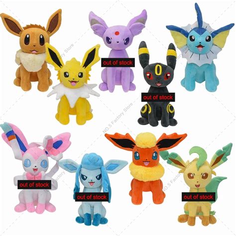 Juguetes De Peluche Kawaii Eevee Pokemon Glaceon Leafeon Espeon Jolteon