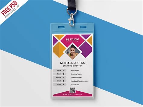 This free id card template can provide an excellent assistance in such a situation. Creative Office ID Card Template PSD - Download PSD