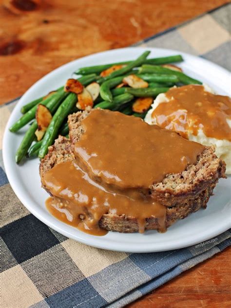 Meatloaf With Gravy Emily Bites Recipe Meatloaf With Gravy Meatloaf Food