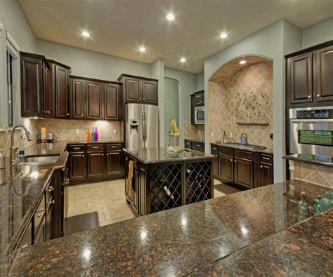 Kitchen cabinets, backsplashes, remodeling, islands and storage using the mahogany tone (or darker tones) for the cabinet finish. Kitchen Decoration With Mahogany Wood Kitchen Cabinet ...