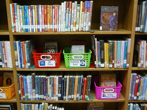 Series Baskets School Library Organization Library Signage Library