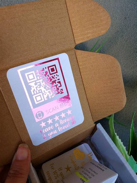 Foiled Metallic Qr Code Stickers Small Business Stickers Etsy Uk