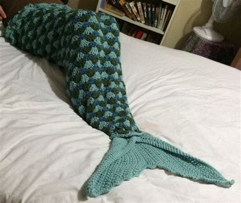 Handmade Adult Size Mermaid Tail Crochet Lapghan By Purplewillows