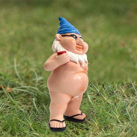 Naked Garden Gnomes Funny Gnome Couple Statue Resin Dwarf Garden