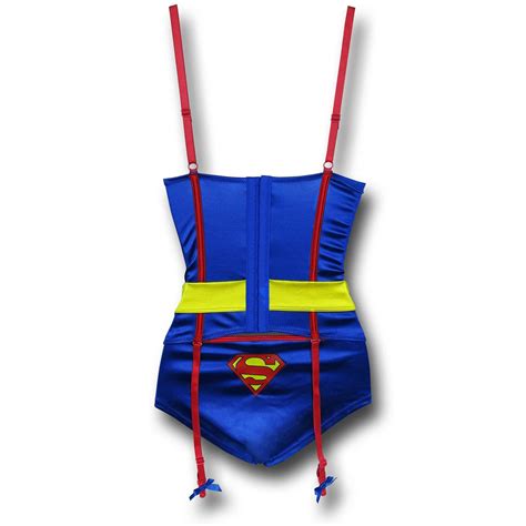 superman corset and panty set w garters