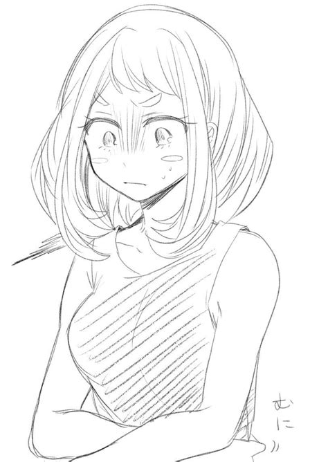 Uraraka Ochako Sketches Art Sketches Character Sketch